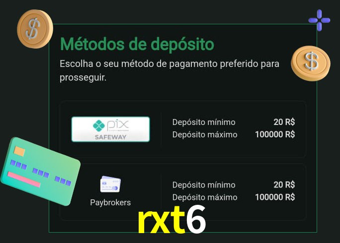 O cassino rxt6 oferece uma grande variedade de métodos de pagamento